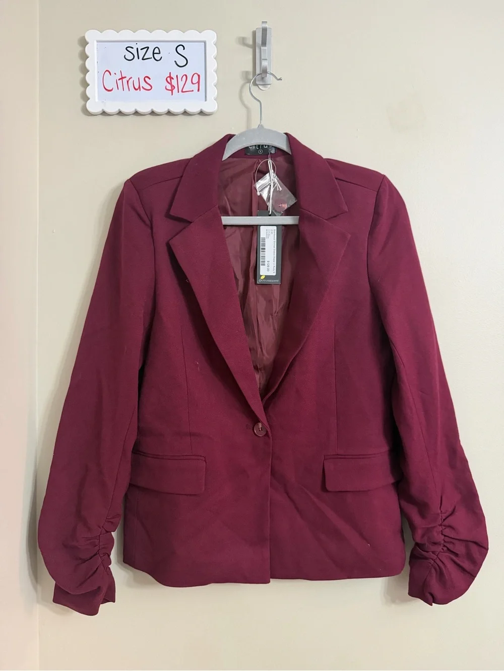 Women's Tailored Wine Blazer and Pants Set